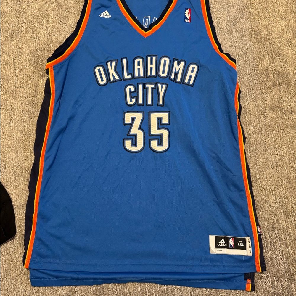 Adidas Blue and Orange Oklahoma City Thunder Jersey — NBA KEVIN DURANT
